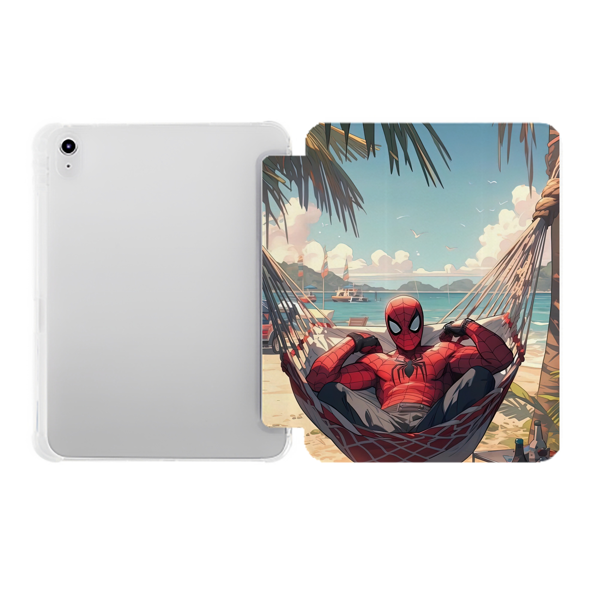 （画像用） Spider Man スパイダーマン IPad ケース ペン収納付き 三つ折りスタンド PUレザー×シリコン 対応機種9.5/10.5/10.9インチ